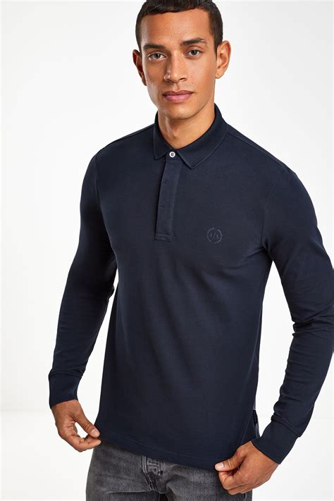 armani jeans long sleeve polo|armani exchange long sleeve shirt.